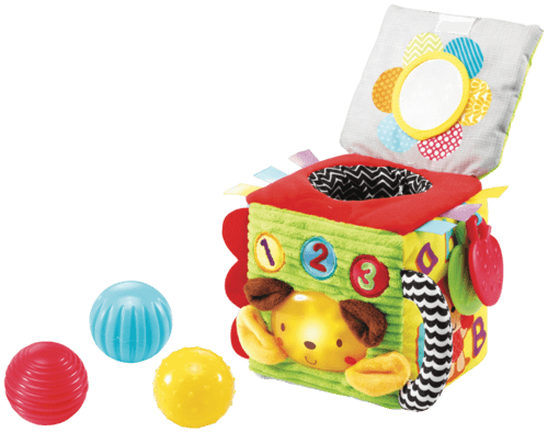 1. Ma girafe Moov & Groov 2. Cube interactif éveil sensoriel - VTECH