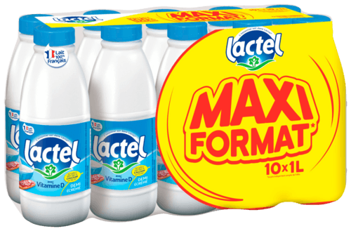 Lait uht vitamine D demi écrémé maxi format - LACTEL