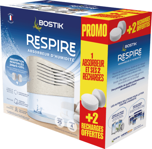 Absorbeur D'humidité + 4 Tabs "Respire" - Bostik
