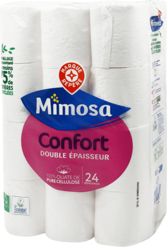 Papier Toilette Blanc Double Épaisseur - Mimosa