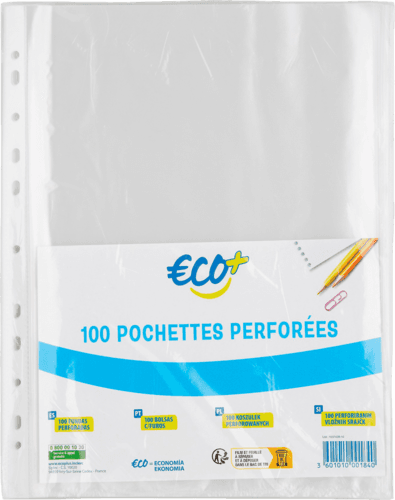 100 Pochettes Perforées - Eco+