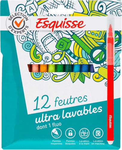 12 feutres de coloriage - ESQUISSE