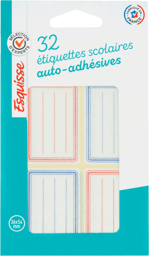 32 Étiquettes Scolaires - Esquisse