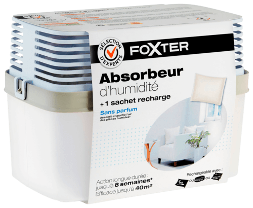 Absorbeur D'humidité + 1 Recharge 1 Kg - Foxter