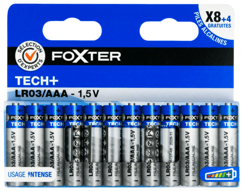 Piles Alcalines Tech+ 8+4 Offertes - Foxter