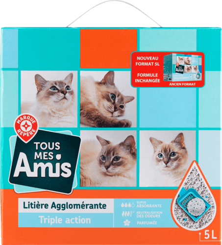 Litière Pureté Agglomérante 5l - Tous Mes Amis
