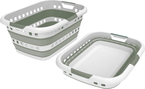 Panière A Linge 45l Pliable Vert Sauge - Homeside