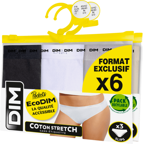 Lot de 6 Slips Pocket Ecodim
