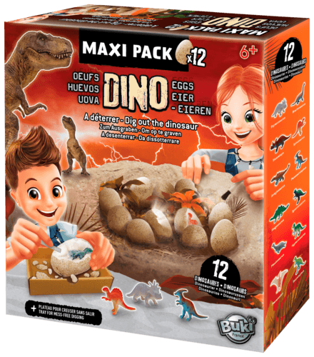 1. Coffret Potions Lab 2. Coffret Gemstones et Crystal 3. Coffret 12 Oeufs Dinosaures - Buki