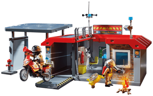 1. Caserne de pompiers transportable 2. COMMISSARIAT POLICE TRANSPORTABLE - PLAYMOBIL