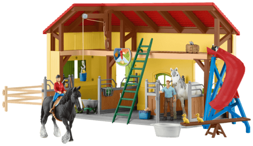 1. Grande Station de Recherche Dino 2. Écurie Avec Boxes et Animaux - Schleich