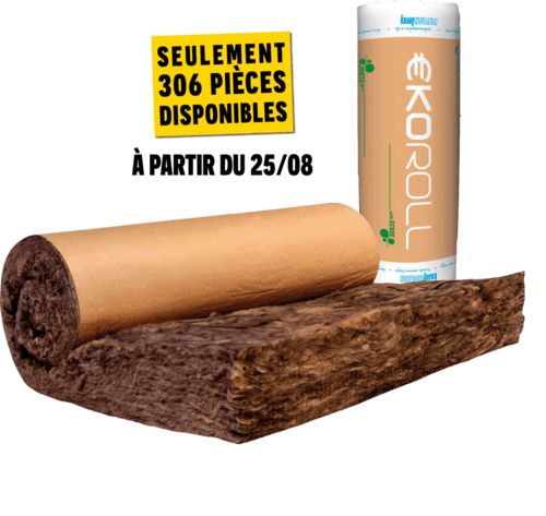 Rouleau de Laine de Verre "Ekoroll 040 Kraft 200 Mm" - Knauf Insulation