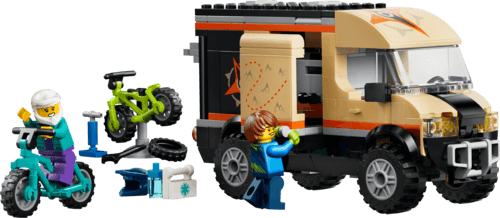 1. Le camping-car d'aventures et ses VTT 2. LA COURSE POURSUITE EN BATEAU DE POLICE 3. LE CAMPING-CAR D'AVENTURES - LEGO