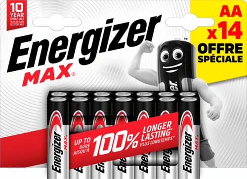Lot de 14 Piles Alcalines Aa "Max" - Energizer