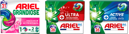 Sur les Produits Présents en Magasin de la Gamme “ariel Pods”.