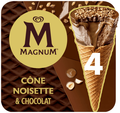 4 Cônes glacés Noisette & Chocolat - MAGNUM