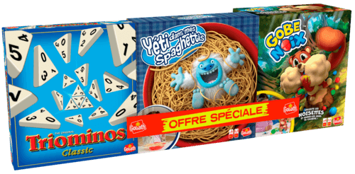 Tripack Triominos Classic + Yeti Dans Mes Spaghettis + Gobe Noix - Goliath