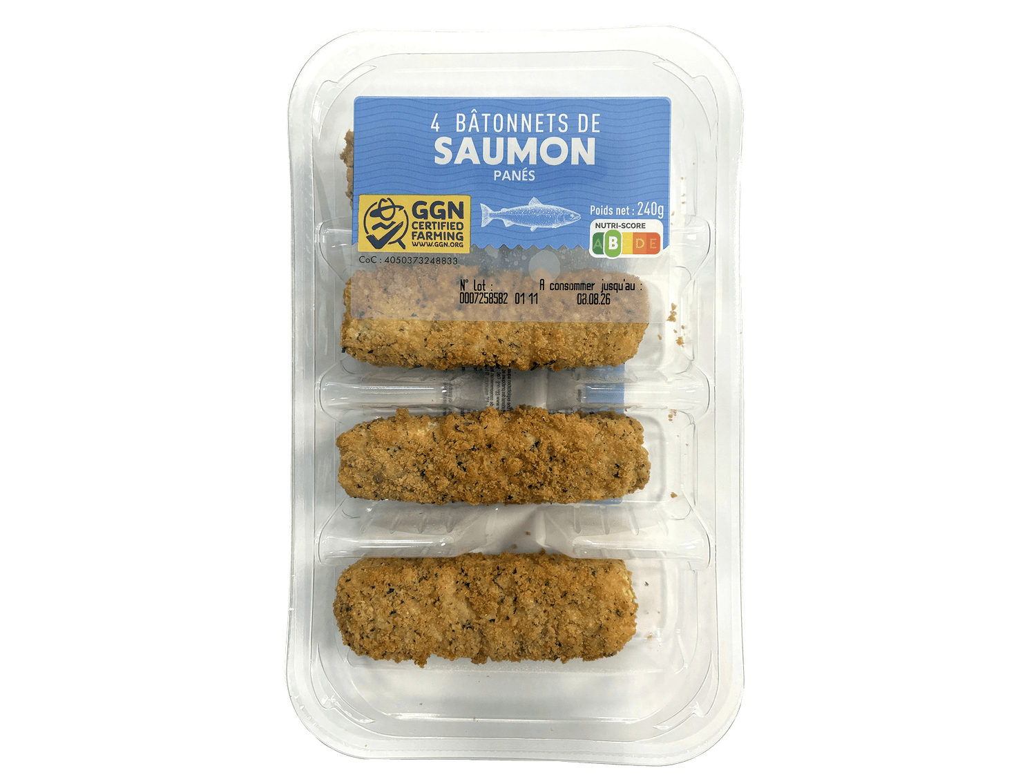 Bâtonnets de saumon GGN panés