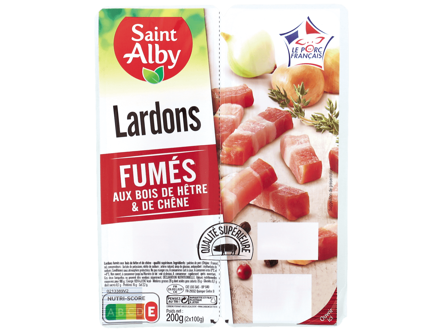 Lardons fumés au bois