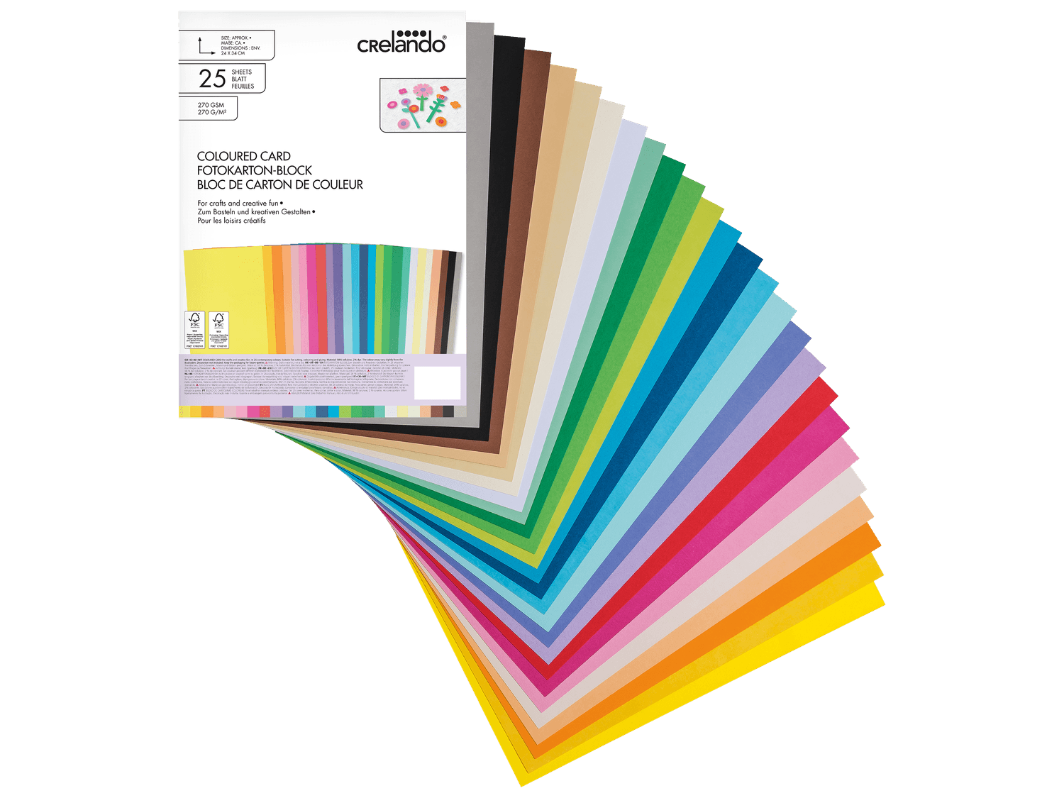 Bloc de papier ou carton de couleur