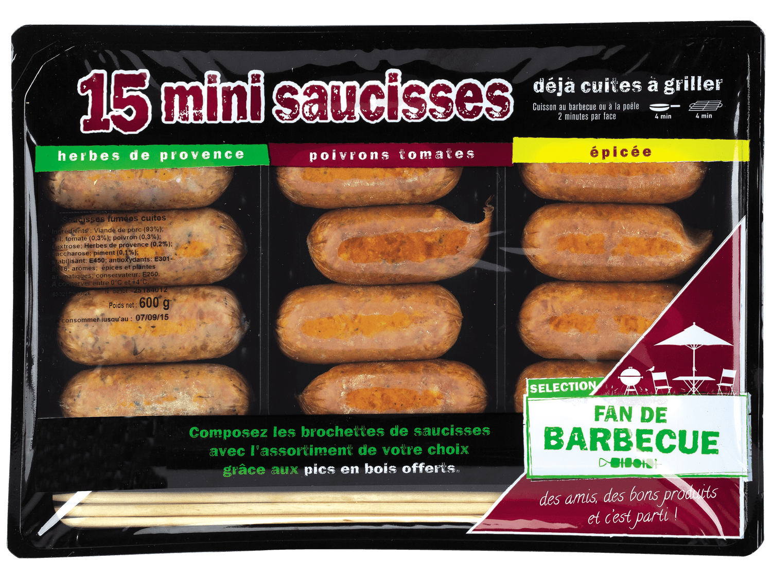 15 mini saucisses