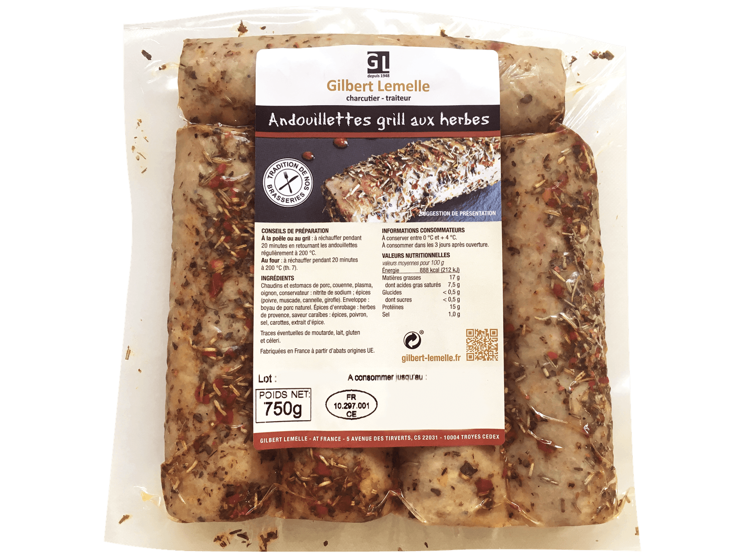 Andouillettes pur porc aux herbes