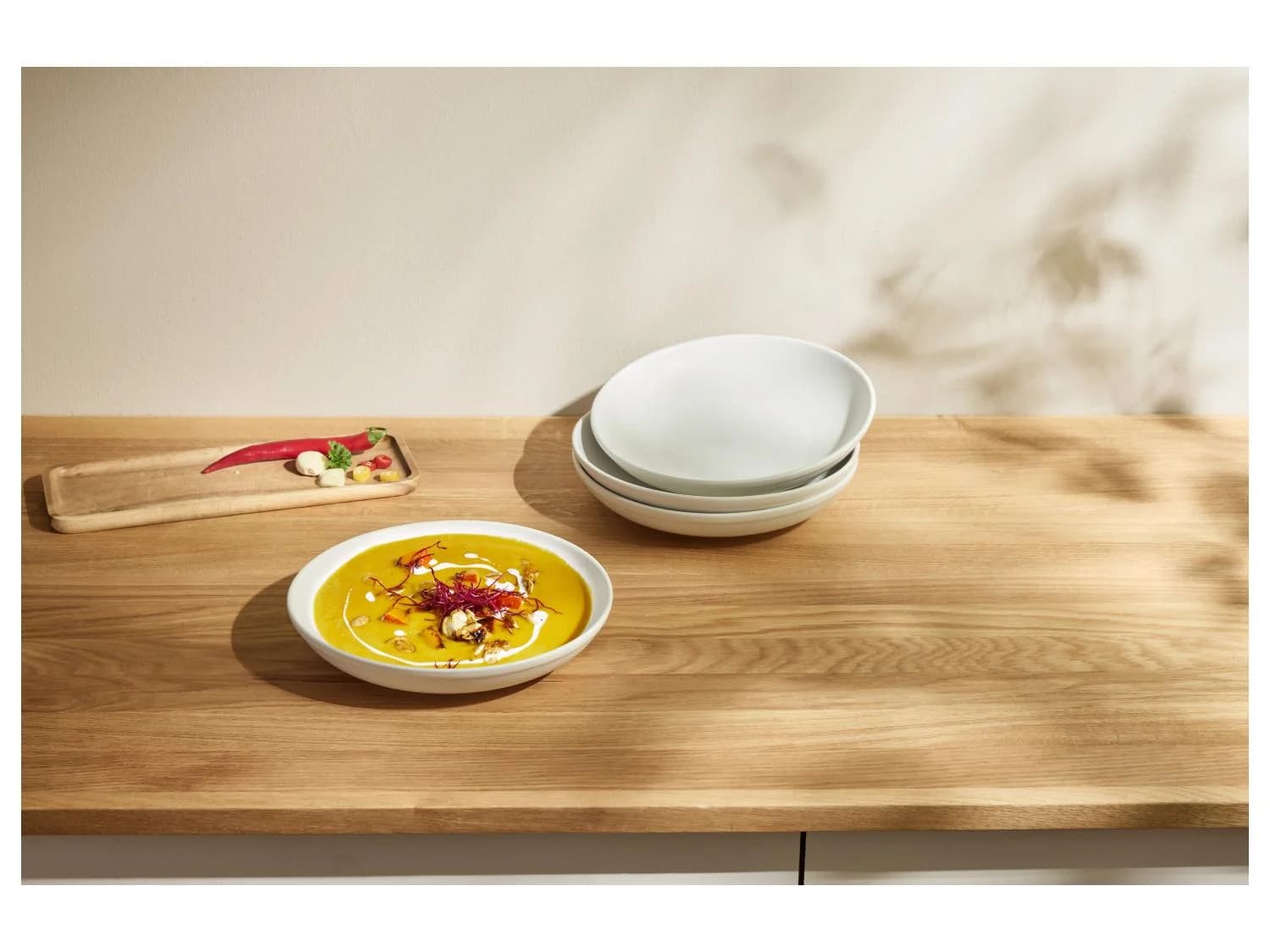 Set d'assiettes plates ou creuses en porcelaine, 4 pièces