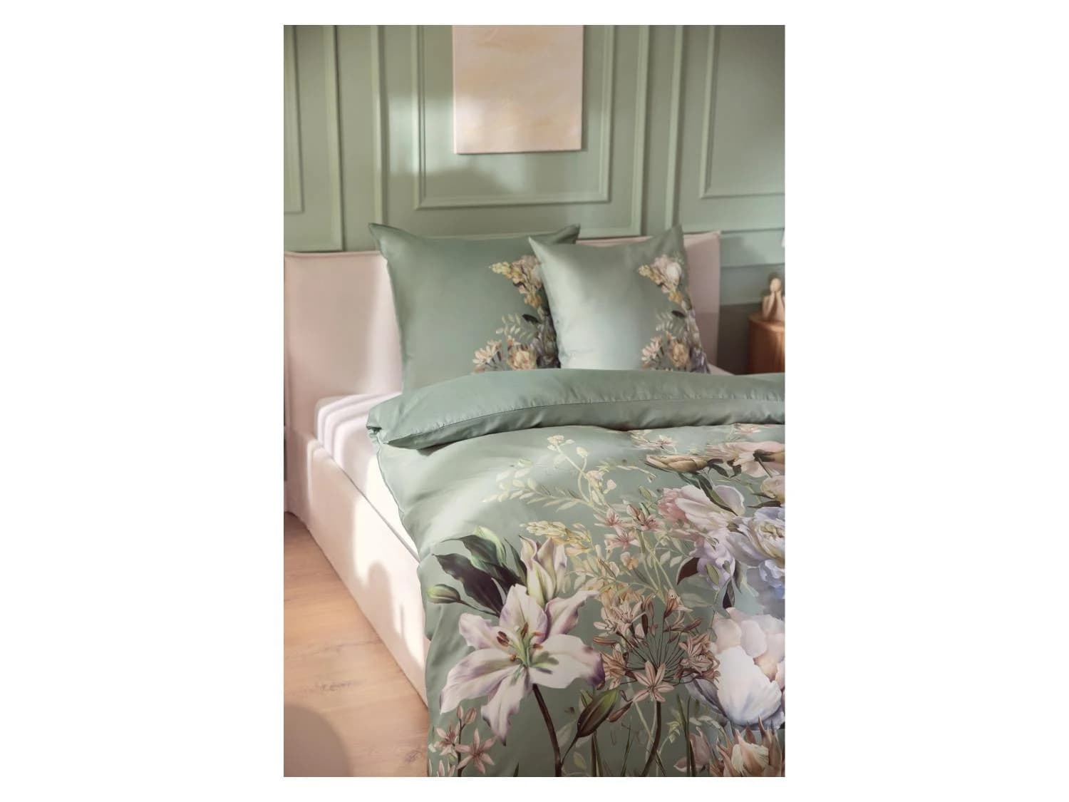 Parure de lit double face en satin, 140 x 200 cm.