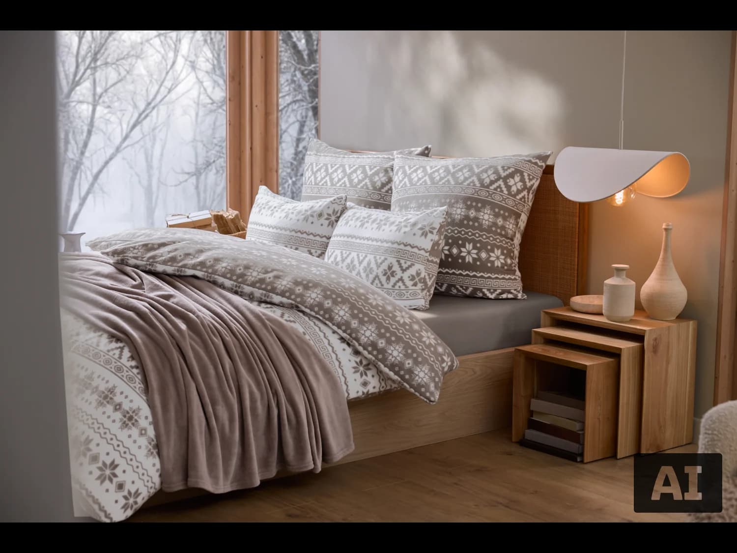 Linge de lit en polaire, 140 x 200 cm.