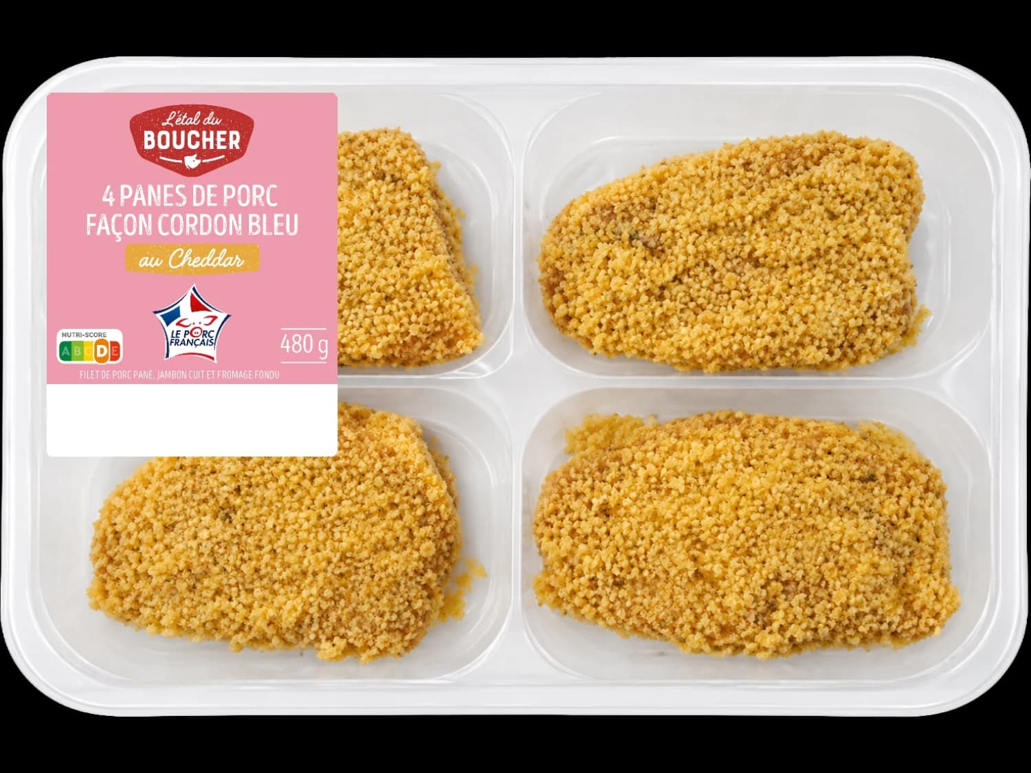 Cordon bleus de porc au cheddar