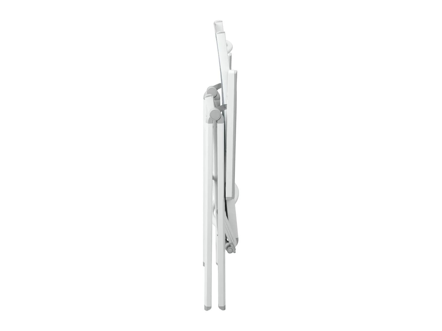Ensemble en alu « Houston », 5 pièces - table extensible & 4 fauteuils pliants, blanc