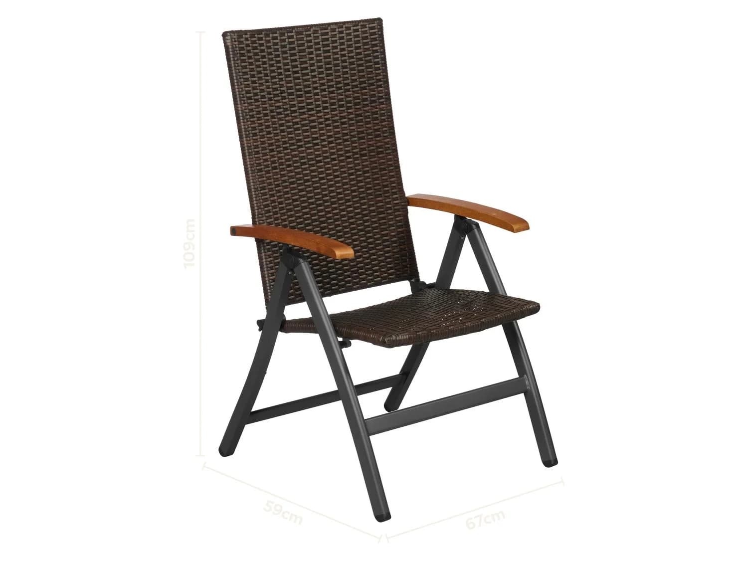 Table de jardin + Lot de 6 fauteuils pliants Valencia