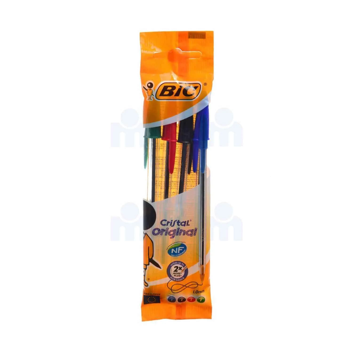 Set de 4 stylos bille Cristal assortis - BIC