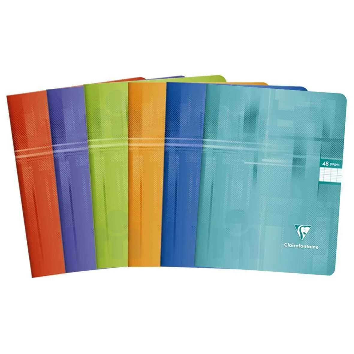 Cahier scolaire piqué A5 grands carreaux séyès 48 pages 90g - CLAIREFONTAINE
