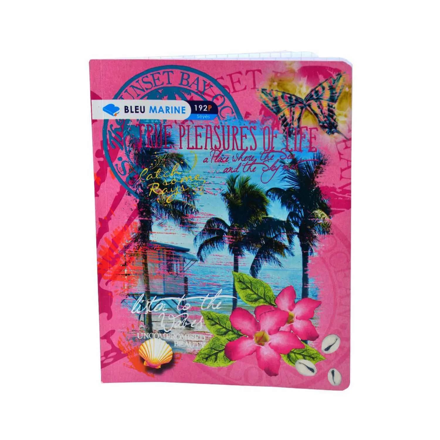 Cahier scolaire broché petit format grands carreaux séyès 192p 60g - BLEU MARINE