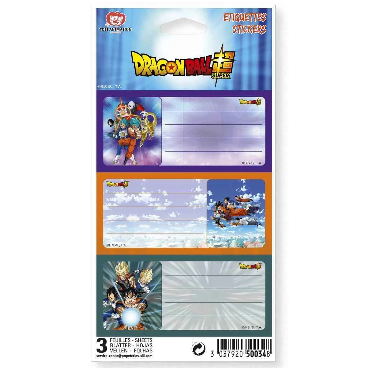 Etiquettes adhésives x9 - DRAGON BALL SUPER