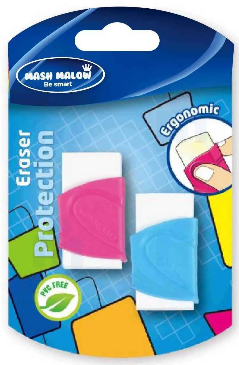 2 Gommes blanches avec protection ergonomique sous blister - MASH MALLOW