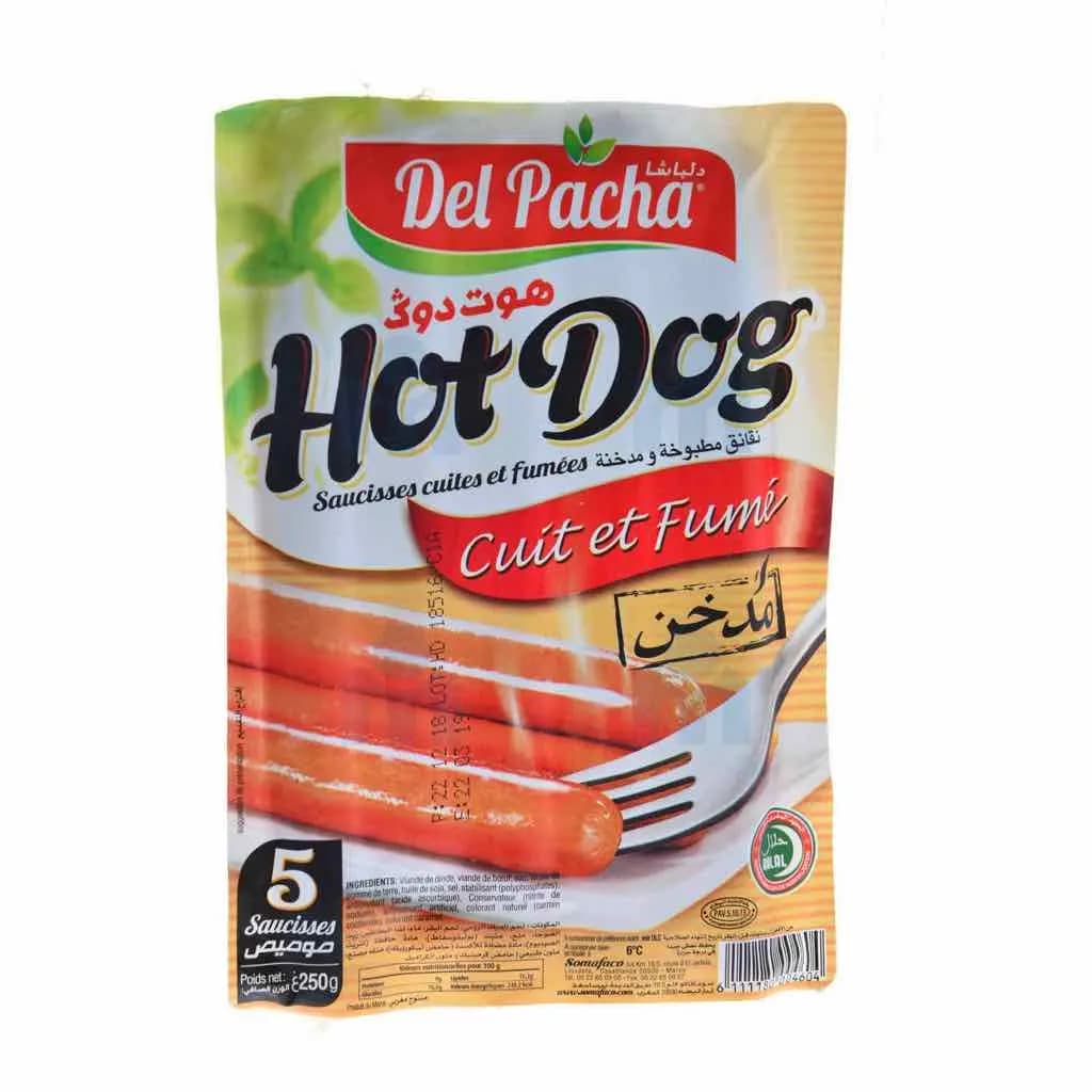 Hot dog cuit et fumé 250g - DEL PACHA