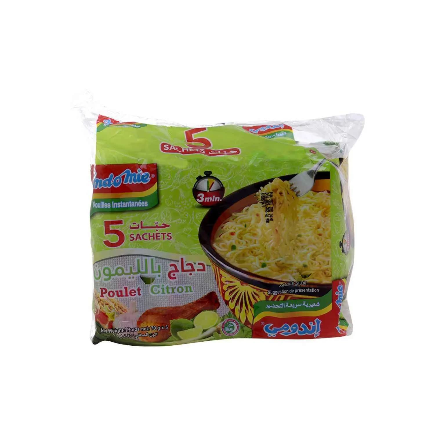 Nouilles saveur poulet citron x5 350g - INDOMIE