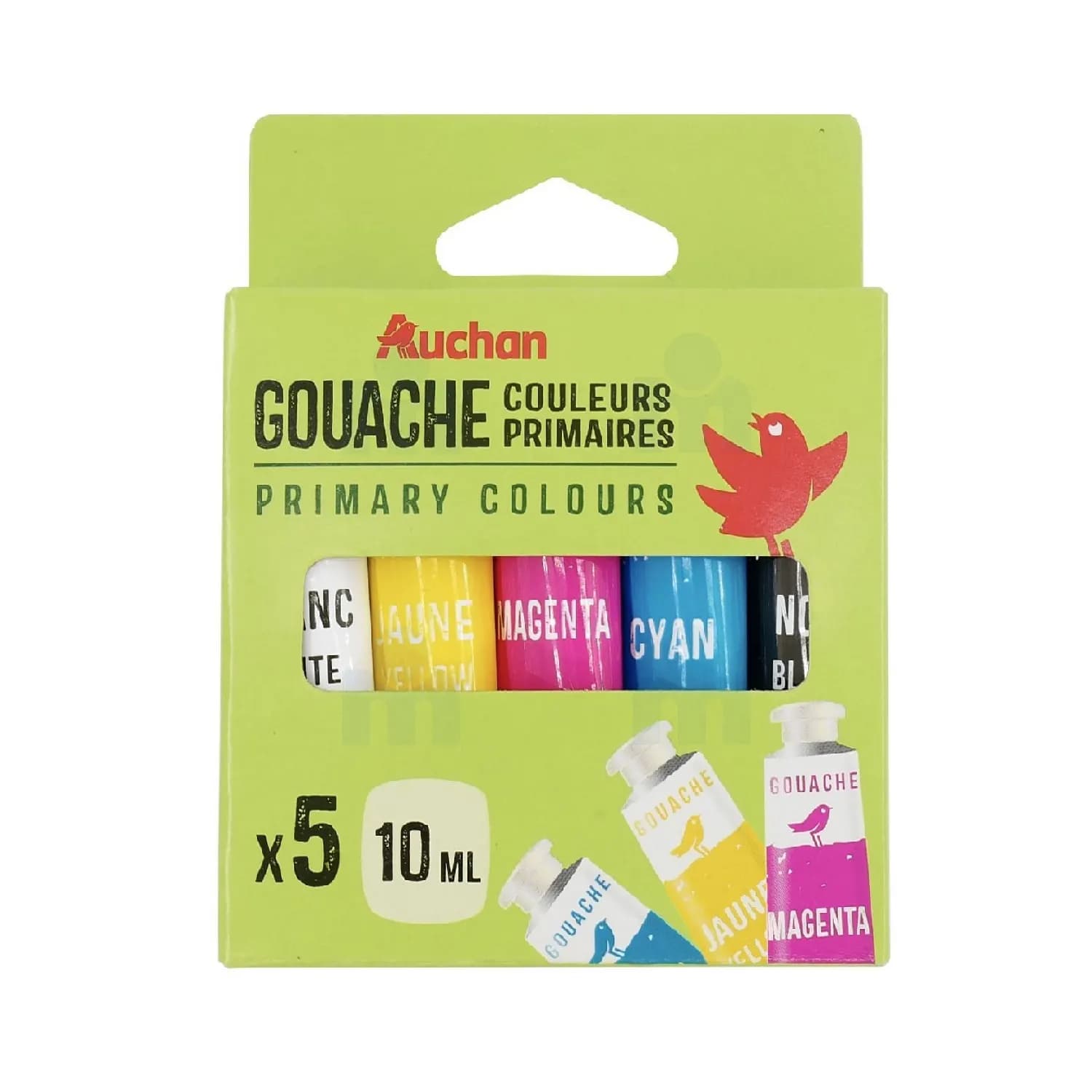 Coffret de 5 gouaches aux couleurs primaires 10ml - AUCHAN