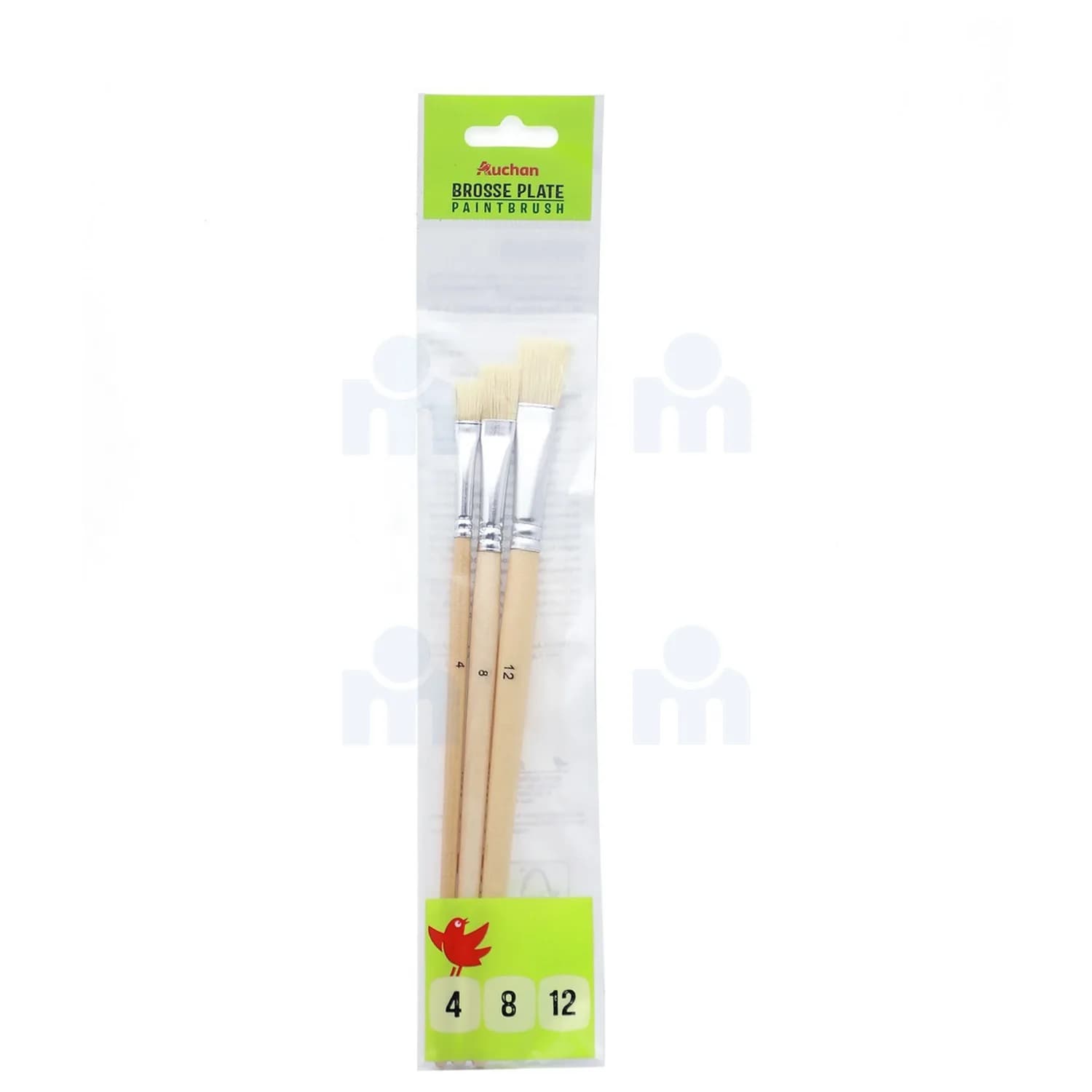 Pinceaux plats n°4/8/12 x3 - AUCHAN