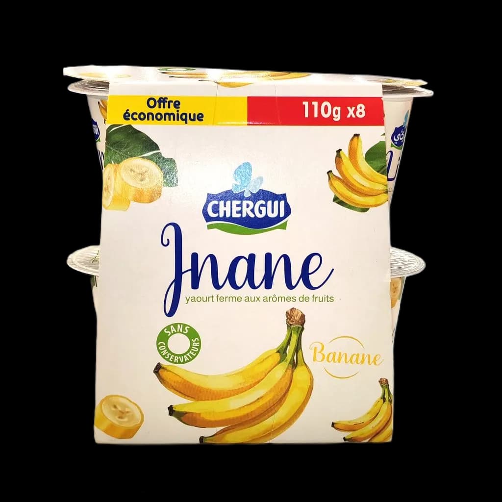Yaourt ferme saveur banane Jnane 8x110g - CHERGUI
