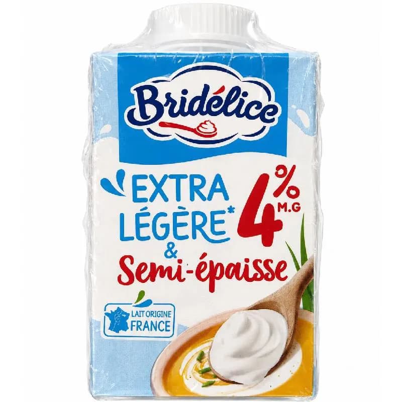 Crème fraîche semi-épaisse 4% MG 20cl - BRIDELIGHT