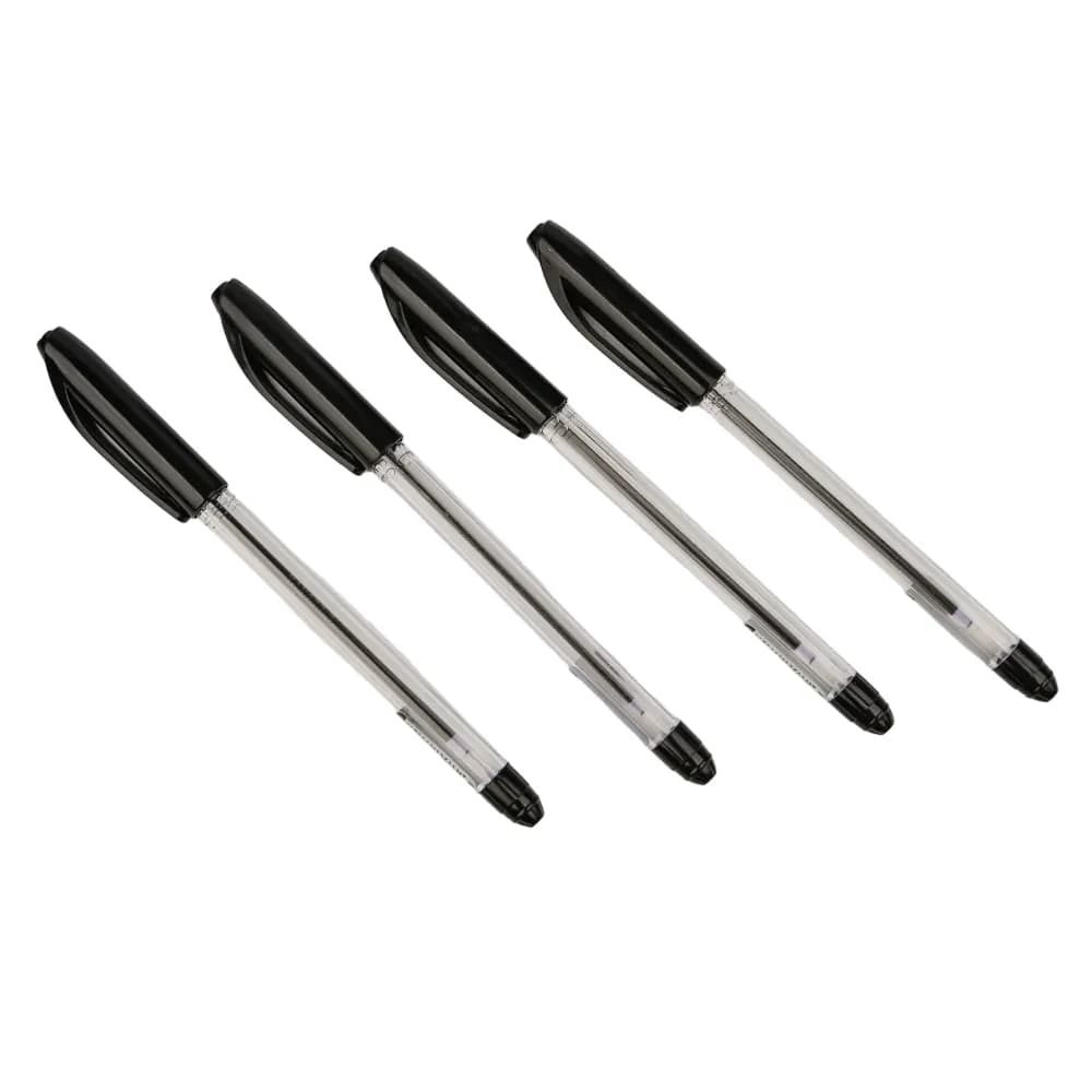 4 Stylos à bille cristal sky couleur noir - HAUSER