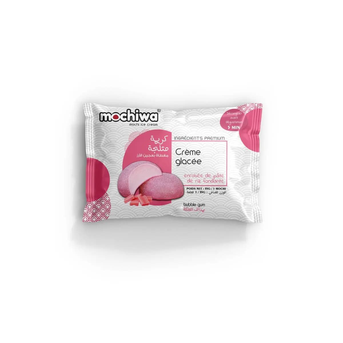 Mochiwa classic crème glacée enrobée de pâte de riz bubble gum 35g