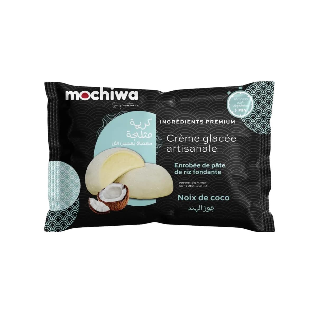 Mochiwa signature crème glacée enrobée de pâte de riz noix de coco 35g