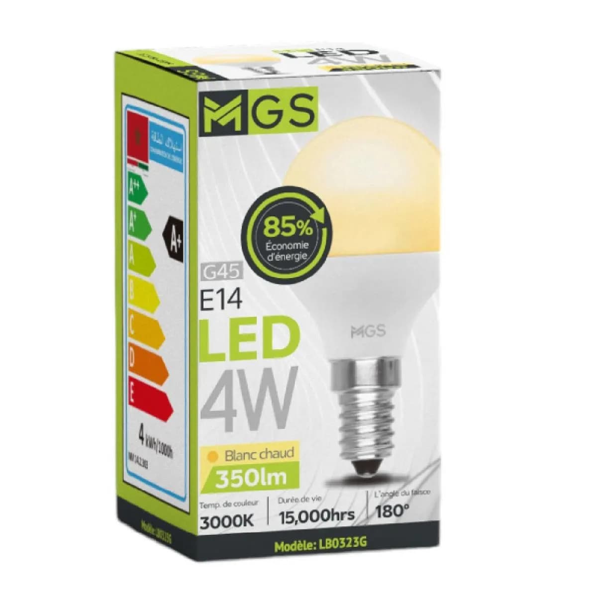 Ampoule Mini LED 4W E14 3000K LB0323G - MGS