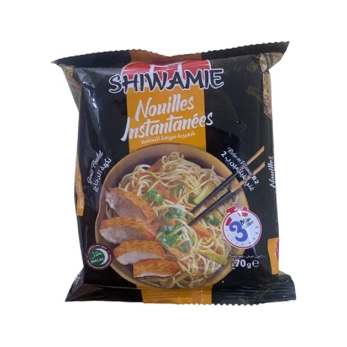 Nouilles instantanées saveur poulet 70g - SHIWAMIE