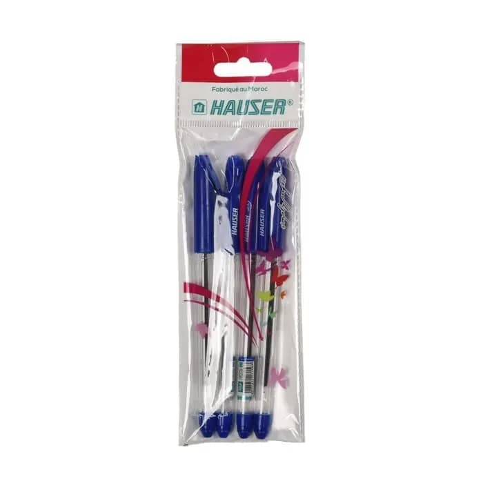 Blister de 4 stylos à bille Cristal Sky couleur bleu