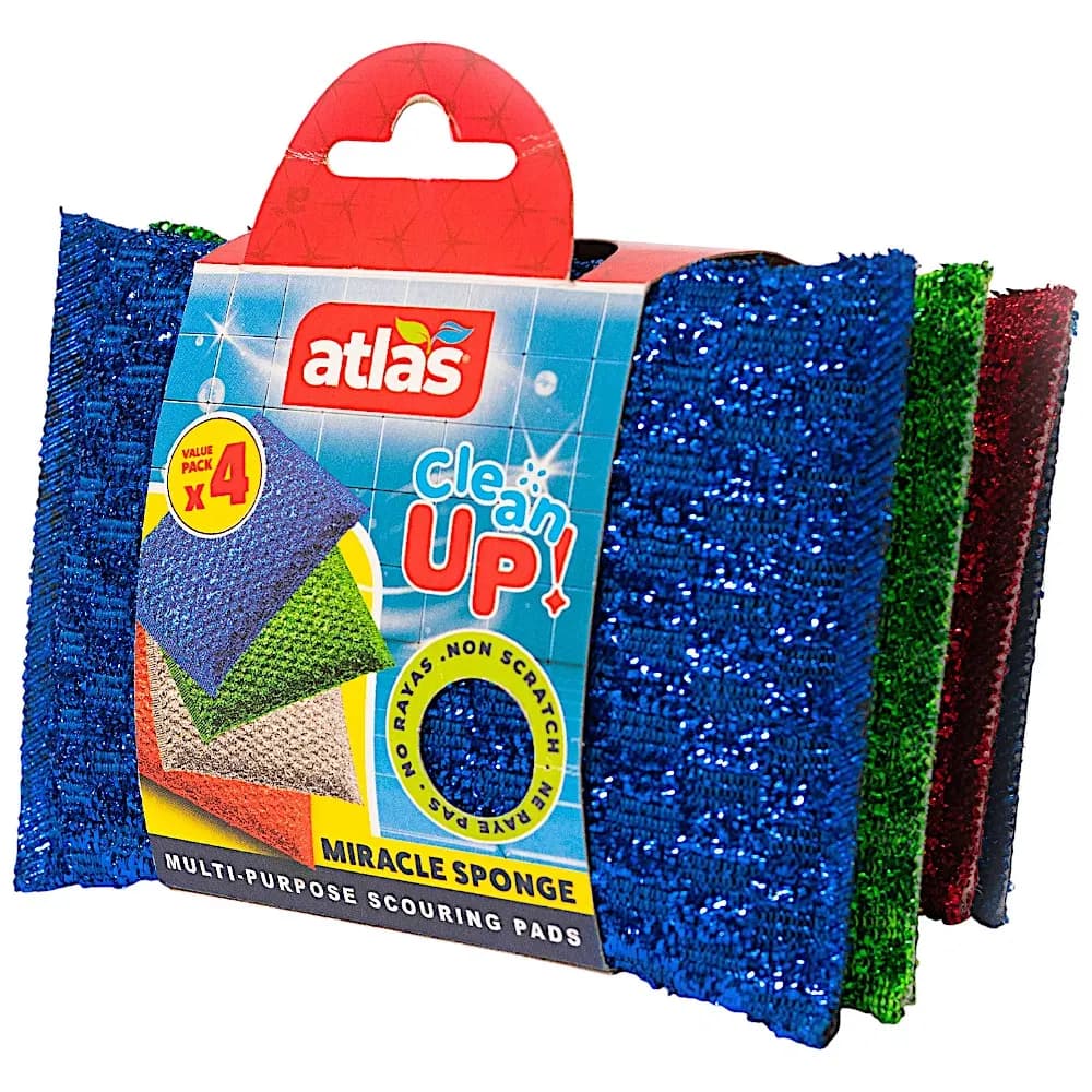 Tampon à récurer clean up miracle x4 - ATLAS
